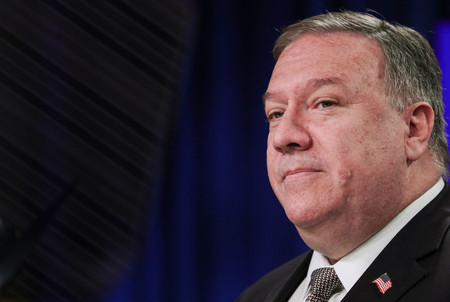 ポンペオ米国務長官=8日、ワシントン(AFP時事)