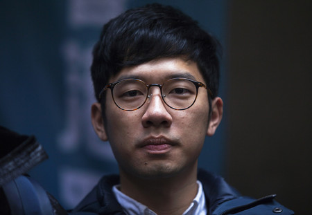 2014年の香港民主派による大規模デモ「雨傘運動」を主導した羅冠聡氏=2018年2月、香港(EPA時事)