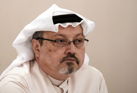 殺害されたサウジアラビア人記者ジャマル・カショギ氏=2014年12月、マナマ(AFP時事)