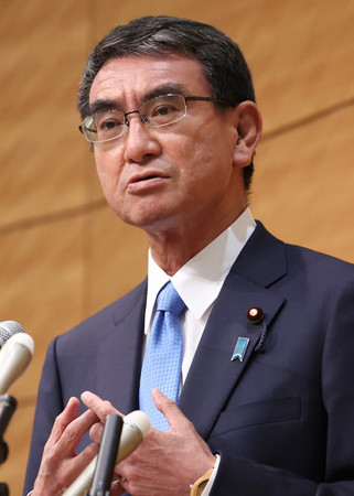 自民総裁選 河野氏が出馬表明 原発再稼働容認 岸田 高市氏に続き３人目 時事通信ニュース