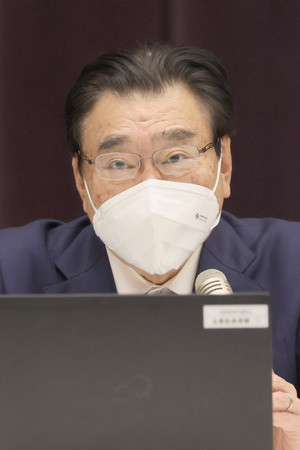 新型コロナウイルス対策の基本的対処方針分科会で発言する後藤茂之厚生労働相=19日午前、東京・永田町