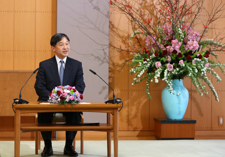 59歳の誕生日を前に、記者会見される皇太子時代の天皇陛下=2019年2月21日、東京・元赤坂の東宮御所