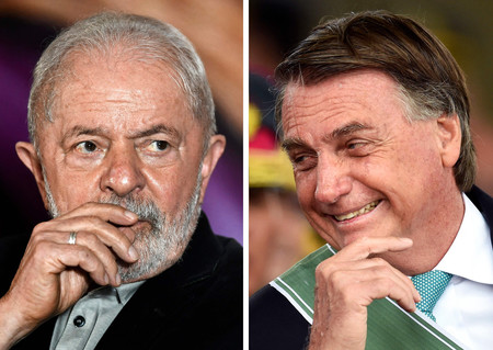 ブラジル大統領選に立候補しているルラ元大統領（左）とボルソナロ大統領（ＡＦＰ時事）