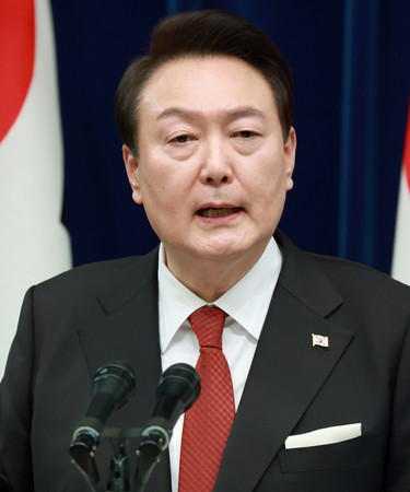 韓国の尹錫悦大統領＝１６日、首相官邸
