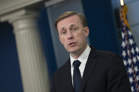 サリバン米大統領補佐官(国家安全保障担当)=4月24日、ワシントン(EPA時事)