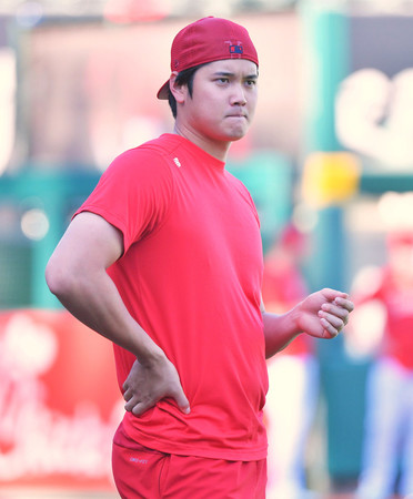 欠場が続くエンゼルスの大谷=7日、アナハイム