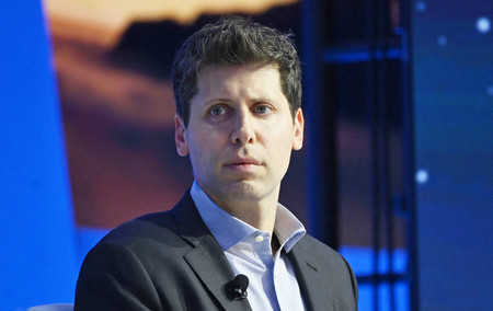 米マイクロソフト入りすることになったオープンAIの共同創業者アルトマン氏=16日、サンフランシスコ(AFP時事)