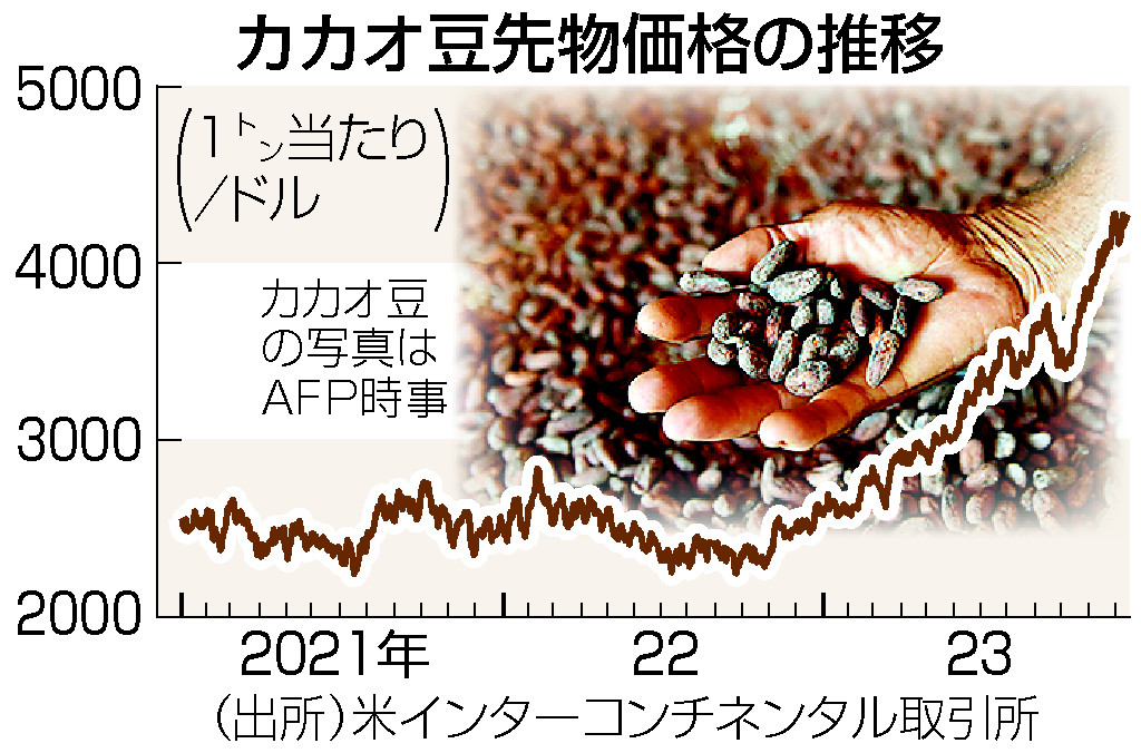 カカオ豆先物価格の推移