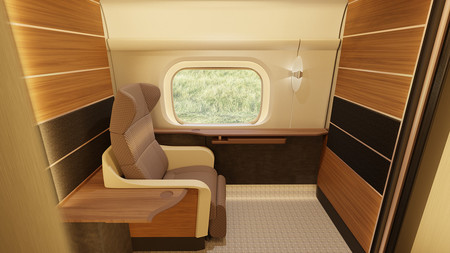 ＪＲ東海が東海道新幹線に導入を計画する完全個室の座席イメージ（同社提供）
