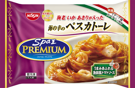 日清食品冷凍が値上げする「冷凍　日清スパ王プレミアム　海の幸のペスカトーレ」（同社提供）