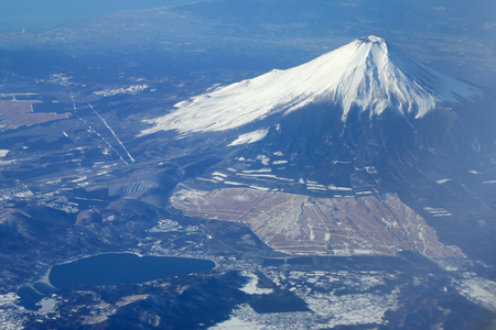 陸上自衛隊北富士演習場（下）＝２０１８年１月、山梨県上空