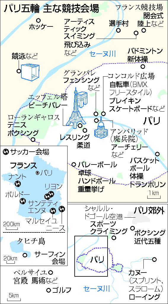 パリ五輪主な競技会場