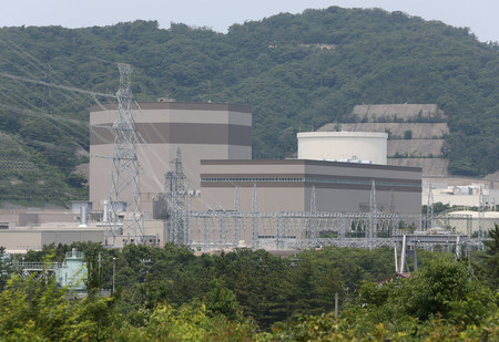 日本原子力発電の敦賀原発２号機（写真中央手前）＝２０１５年６月、福井県敦賀市