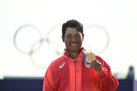 パリ五輪で銅メダルを獲得した松山英樹＝８月４日、フランス・ギュヤンクール（ＡＦＰ時事）