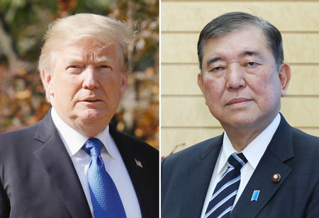 トランプ次期米大統領（写真左）と石破茂首相