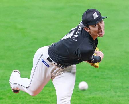 プロ野球ＣＳで日本ハム－ロッテ戦で先発した佐々木朗希＝２０２４年１０月１２日、エスコンフィールド北海道