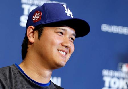 ドジャースの大谷翔平選手=3月14日、東京都内(EPA時事)