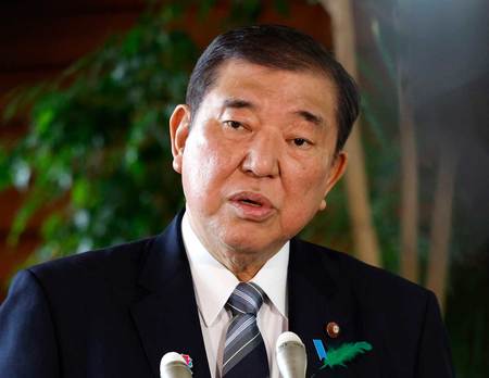 石破茂首相=17日、首相官邸(EPA時事)