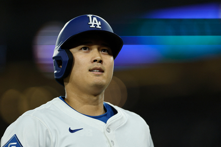 米大リーグ、ドジャースの大谷翔平選手=3月28日、ロサンゼルス(AFP時事)