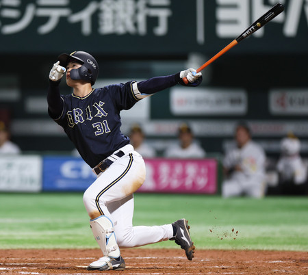 4回、ソロ本塁打を放つオリックスの太田=23日、みずほPayPay