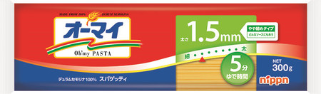 ニップンが値上げする「オーマイ スパゲッティ 1.5mm」(300グラム)(同社提供)