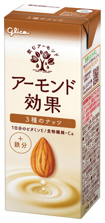 江崎グリコが自主回収を発表したアーモンド飲料「アーモンド効果 3種のナッツ 200ml」(同社提供)