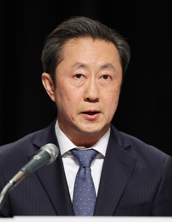 フジテレビ第三者委員会の竹内朗委員長＝３月３１日、東京都港区