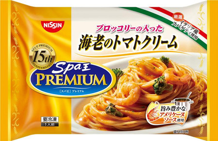 日清食品冷凍(東京)が値上げする「冷凍 日清スパ王プレミアム 海老のトマトクリーム」(同社提供)