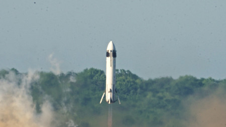 ホンダの再使用型ロケット実験機の離着陸実験(同社提供)