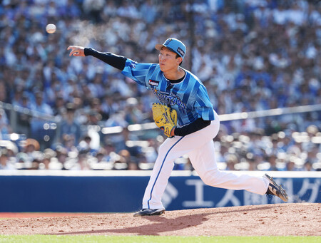 完封勝利を挙げたDeNAの大貫=21日、横浜