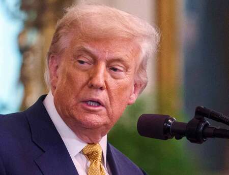 トランプ米大統領＝１６日、ワシントン（ＥＰＡ時事）