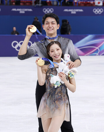 三浦、木原組が金メダル＝ペアで日本勢初―フィギュアスケート〔ミラノ