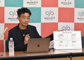 記者会見するＮＰＯ法人「Ｄ×Ｐ（ディーピー）」理事長の今井紀明さん＝１６日、東京都千代田区