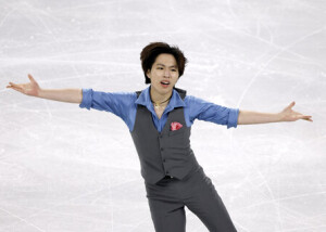 フィギュアスケート四大陸選手権で演技する三浦佳生＝２月２２日、ソウル（ＥＰＡ時事）